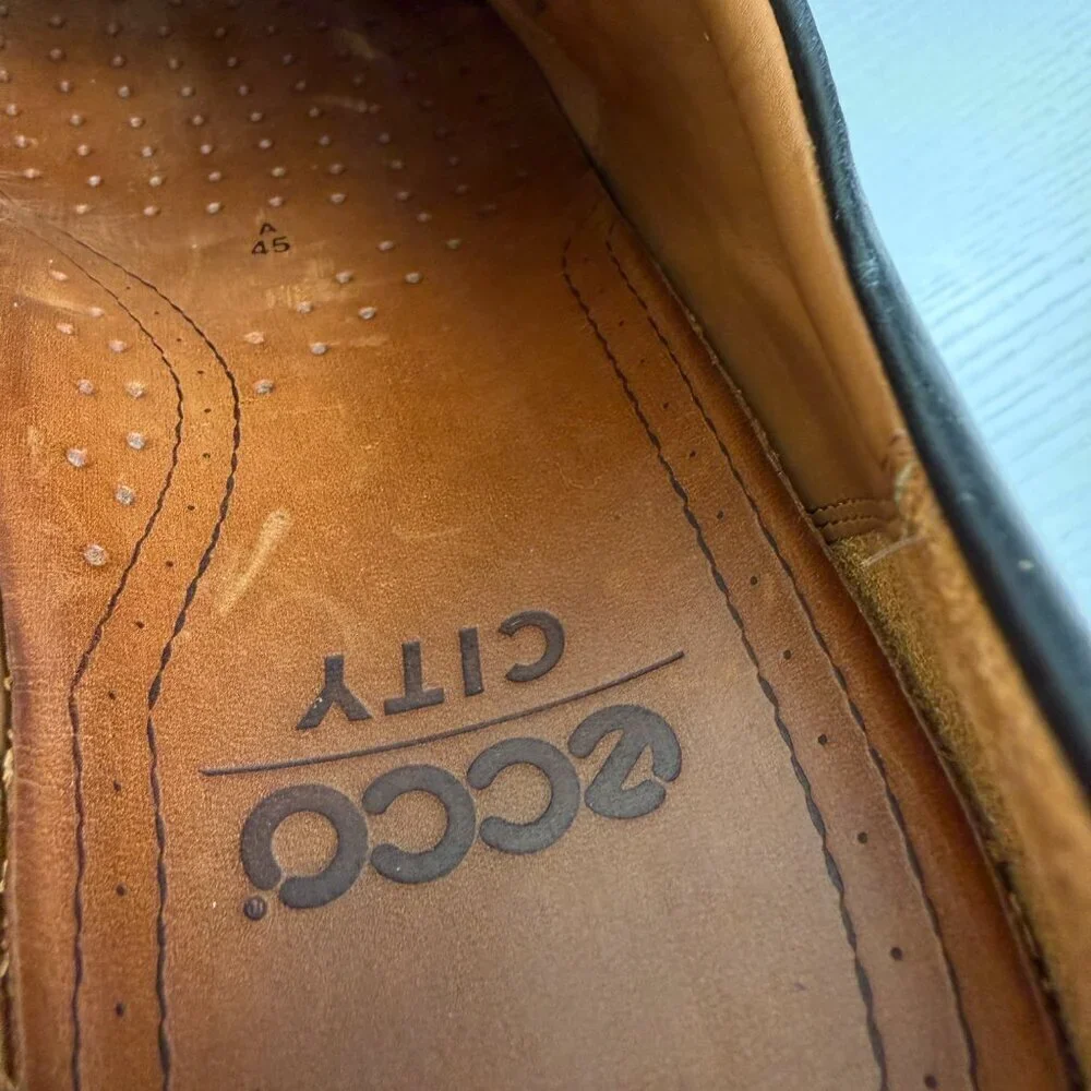EUC ECCO City Black Leather Oxford Dress Shoes